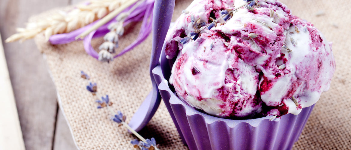 Blueberry & Lavender no churn ice-cream