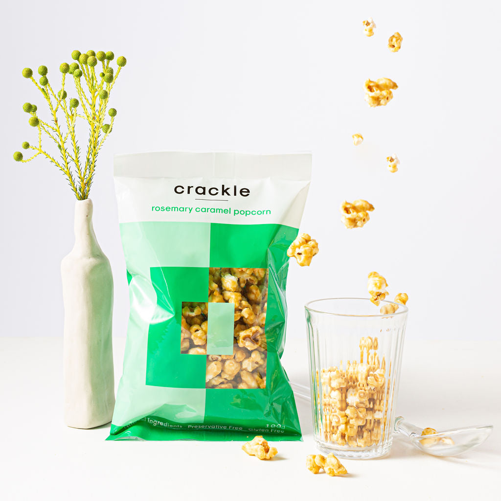 Crackle Popcorn Caramel & Rosemary - 6 pack